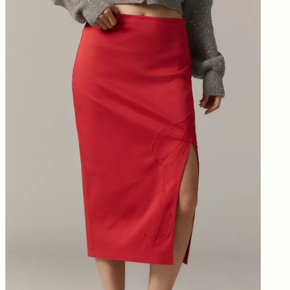 Brand New Maeve Bow Midi Pencil Skirt
